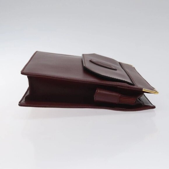 CARTIER Must Line Clutch Bag Leather Bordeaux Gold - Picture 3 of 15